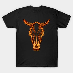 Fire  Animal Skull design T-Shirt